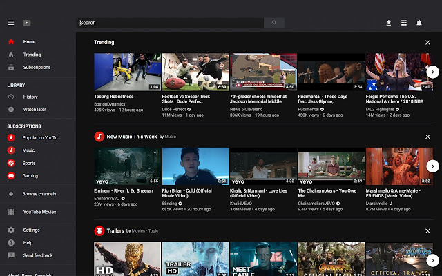 Image result for youtube dark theme