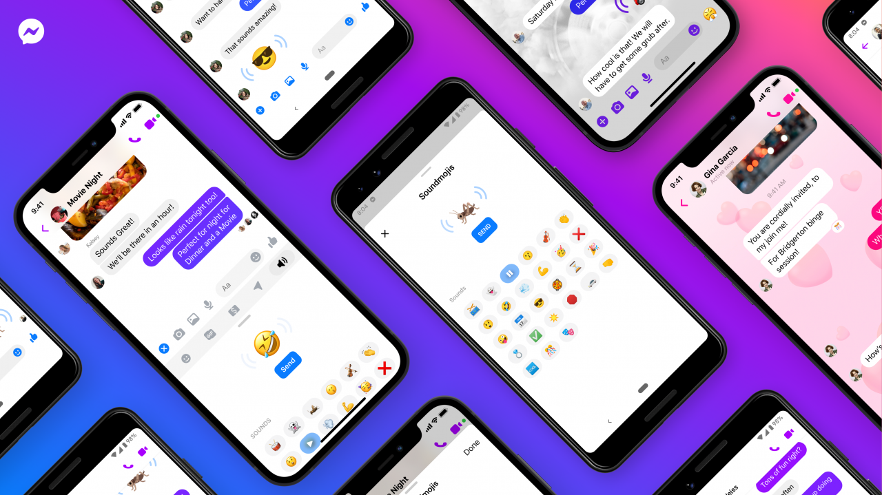 Screenshots of Messenger Soundmojis