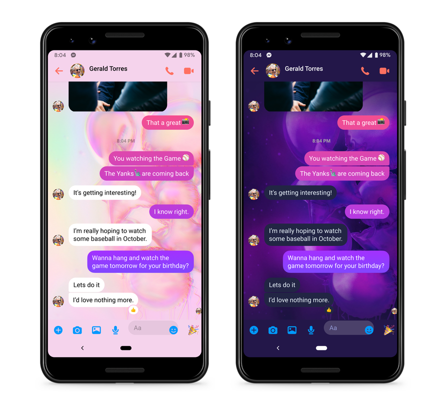 Screenshot of Birthday chat theme